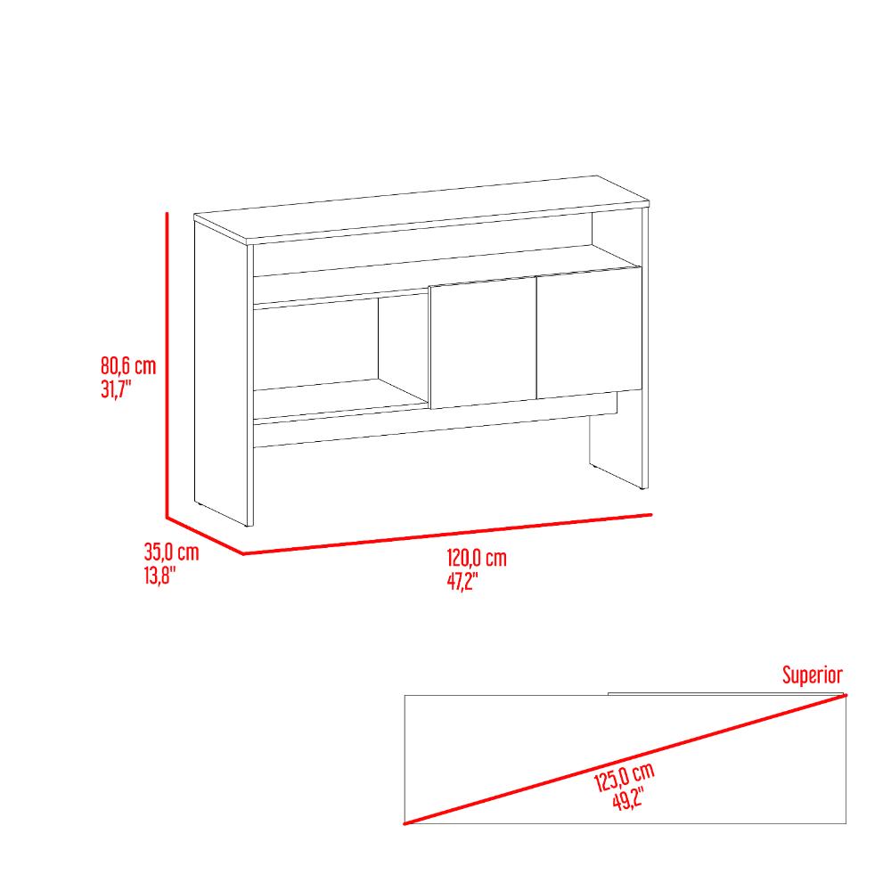 Mueble Recibidor Clasic, Avellana y Wengue, Con dos puertas y dos entrepaños