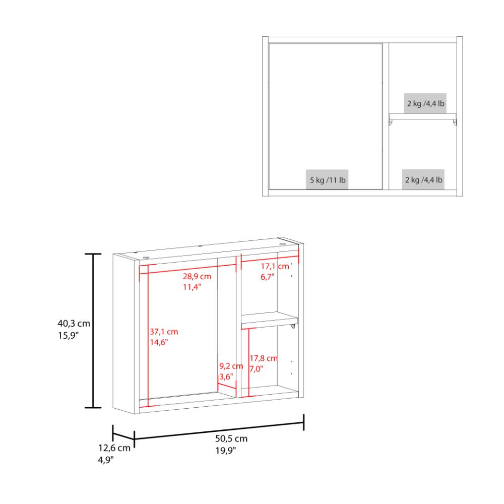 Gabinete de Baño Alessi, Wengue, con espacio para guardar objetos de aseo personal ZF