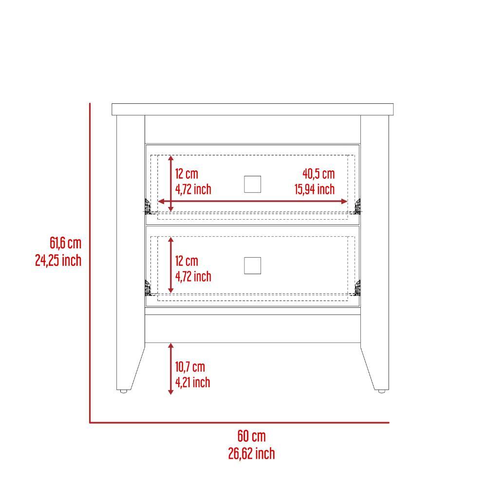 Set de 2 Mesas de Noche Dalot, Blanco, con Cajones y Diseño Moderno ZF