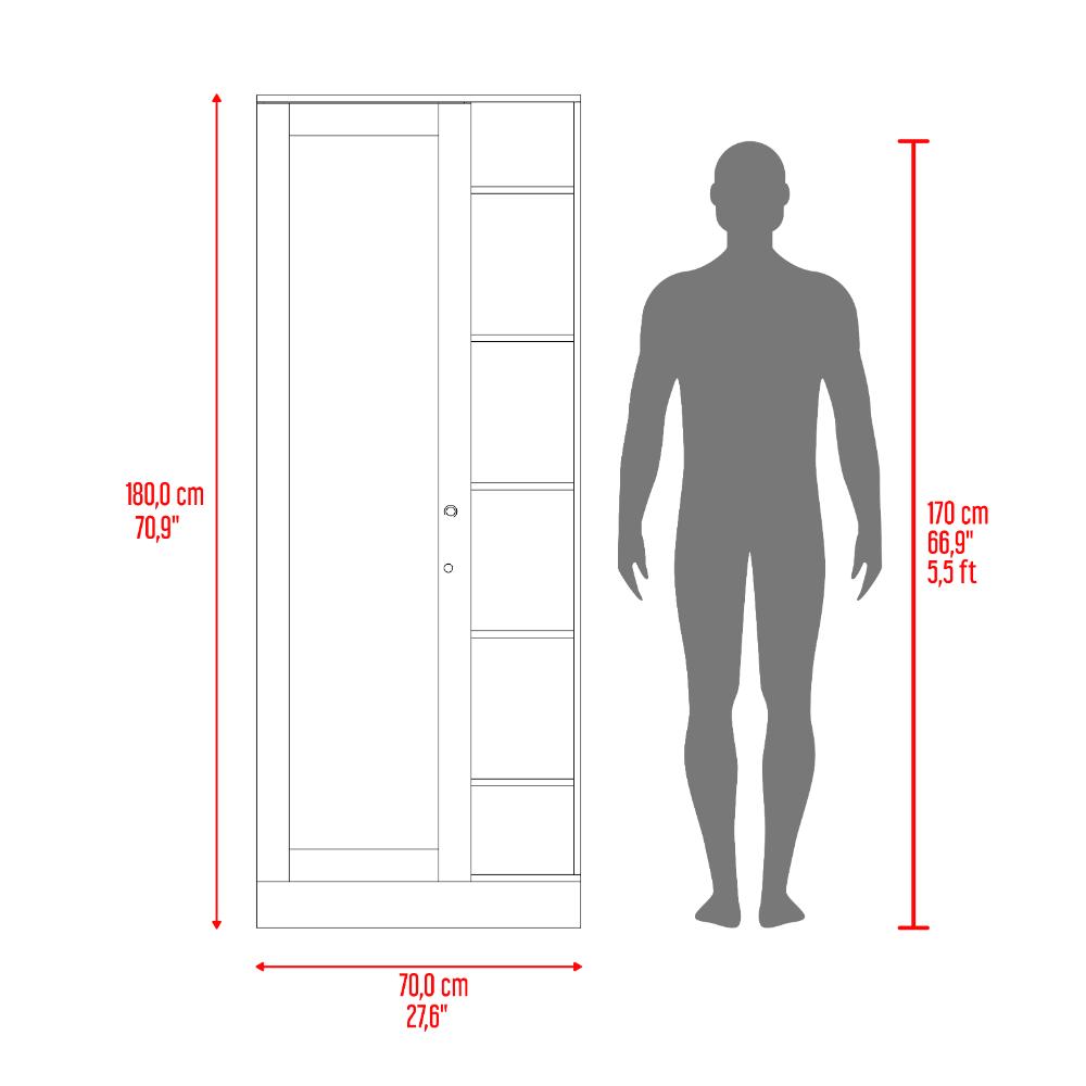 Mueble Multiusos, Caoba y Fresno Europeo, con Siete Entrepaños y Gran Capacidad de Almacenamiento