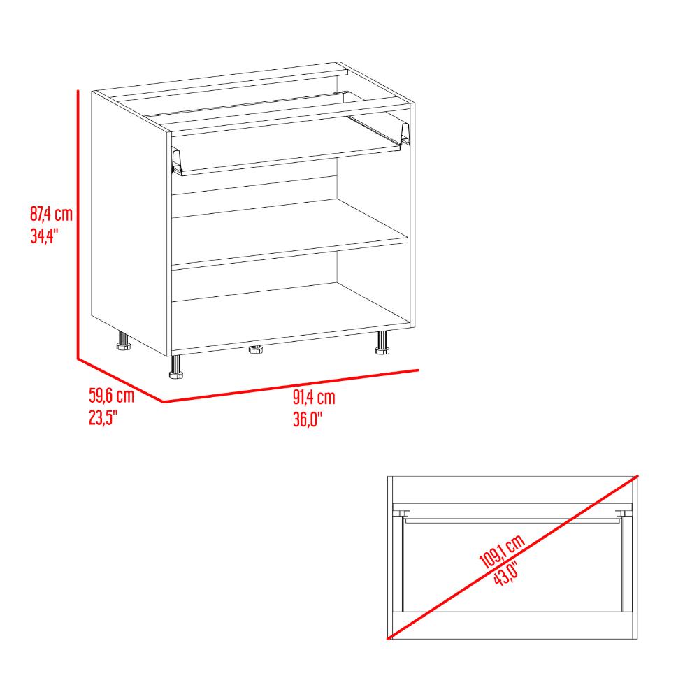 Gabinete Inferior, Bosso, Blanco Perla, Con Dos Puertas Batientes - NOVEDAD POR FOTOS- NO LLEGA CON PUERTAS