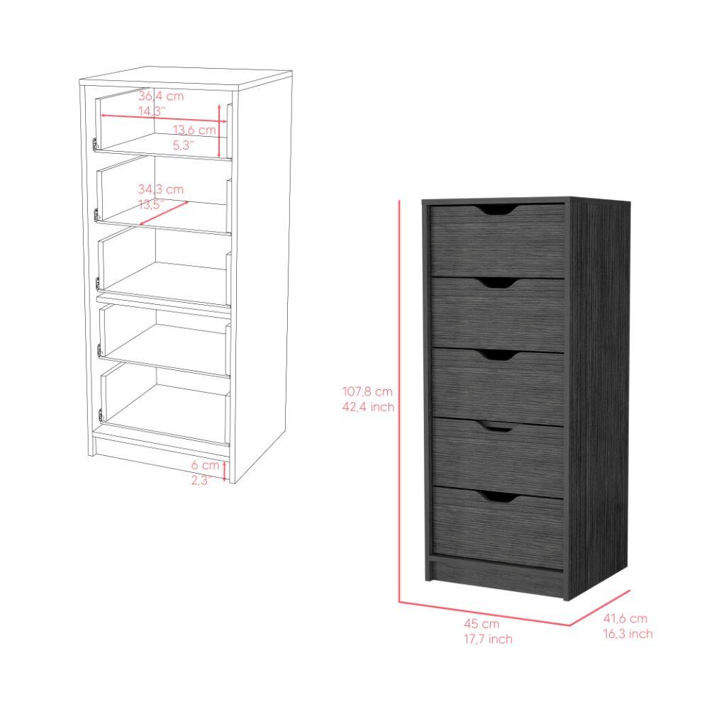 Organizador Brasilia, Gris, con cinco cajones multiusos deslizables ZF X2