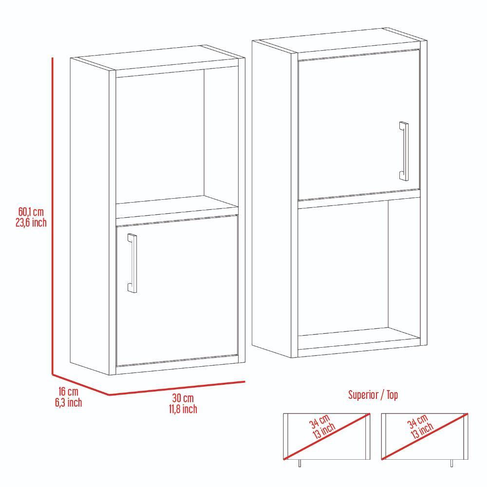 Gabinete de Baño Aqua 4, Blanco, con Puerta Abatible X2 ZF