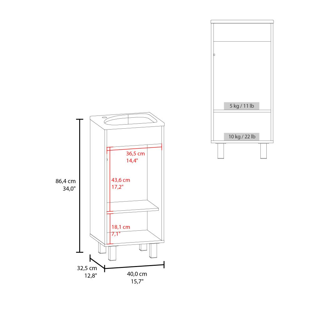 Mueble Para Lavamanos Betel, Wengue, Incluye Lavamanos Plastiglas Floresta 40 ZF