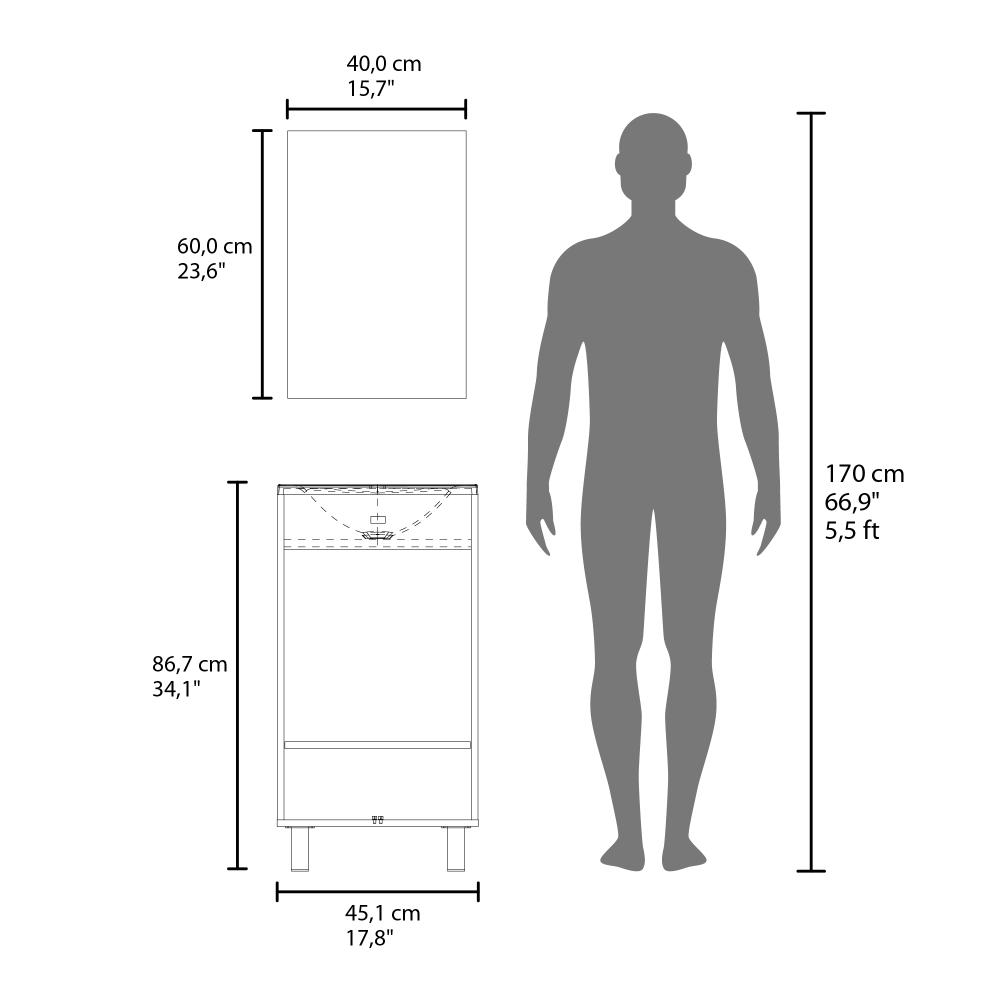 Combo Mueble Para Lavamanos Brandy, Wengue, Incluye Lavamanos Praia 45 y Espejo ZF
