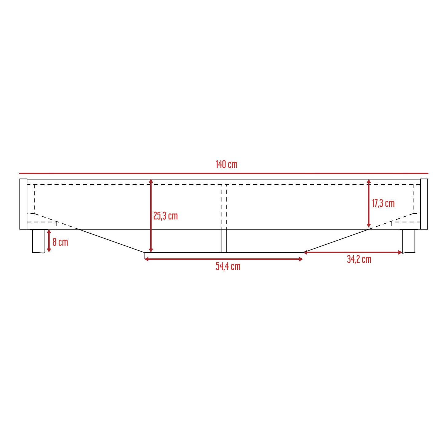 Base Cama Doble Confort, Wengue, Incluye Tendido de Tablas Ideal