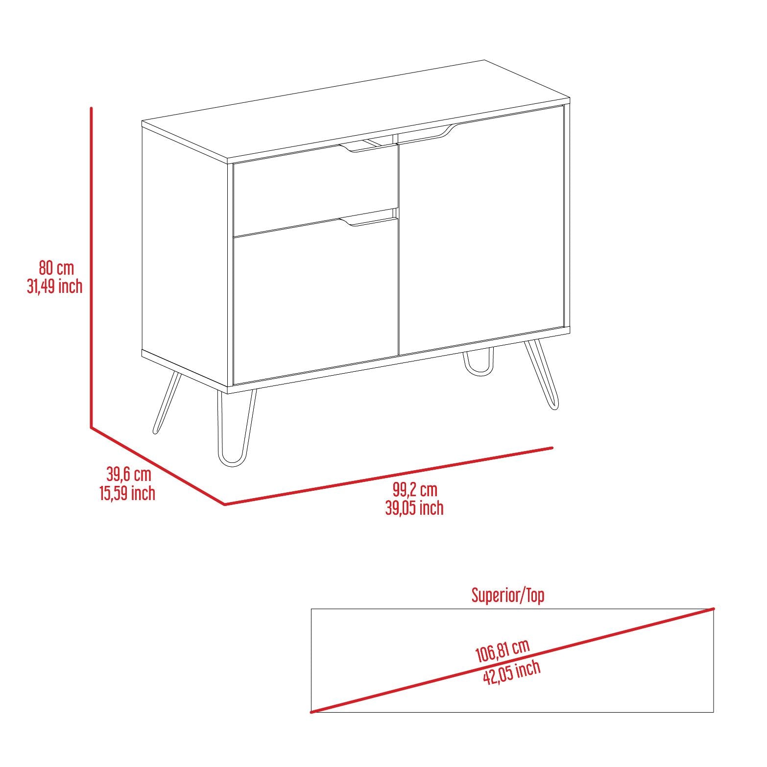 Mesa Auxiliar Recibidor Cleo, Café Claro y Wengue, con Múltiples Entrepaños