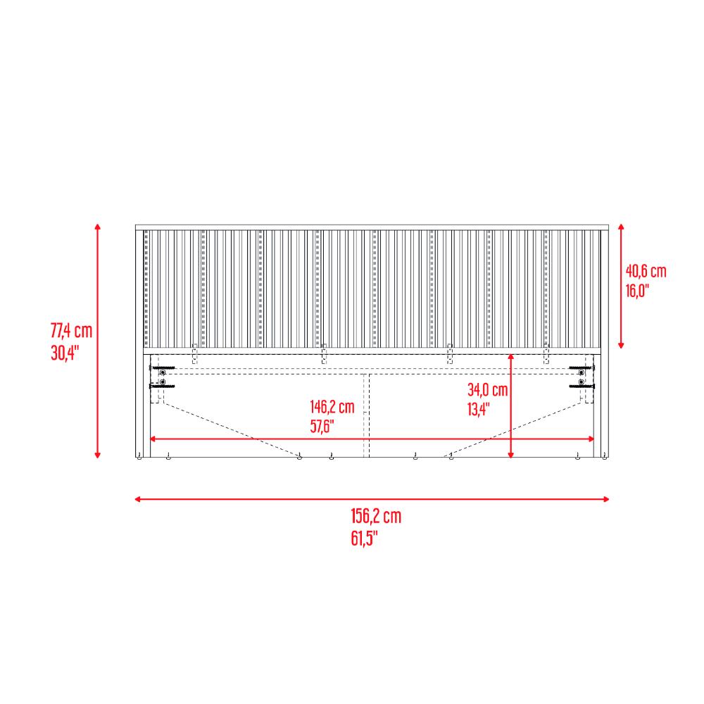 Cama Doble Wandda, Fresno Europeo y Roble Natural, incluye tendido de tablones