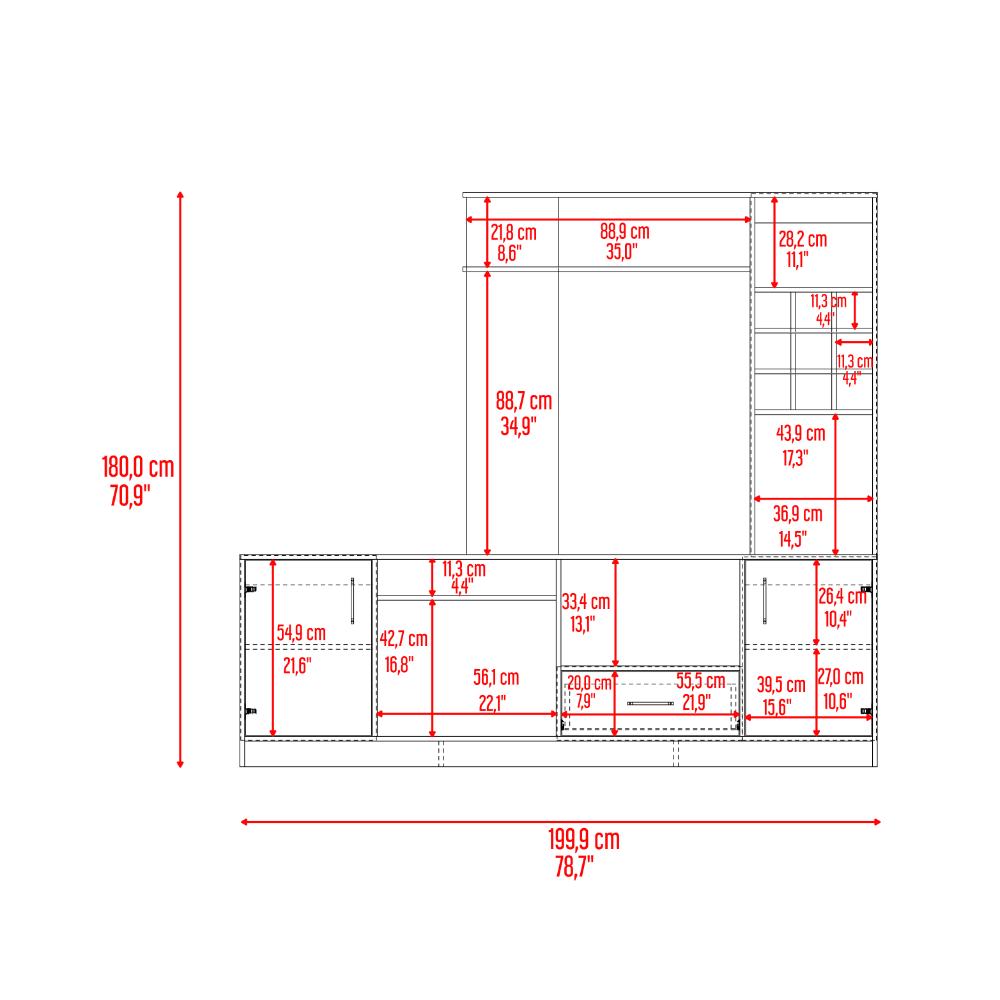 Mesa Para Tv Ascher, Avellana, Para Televisor de 60 Pulgadas