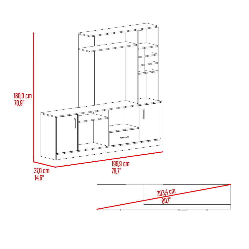 Mesa Para Tv Ascher, Avellana, Para Televisor de 60 Pulgadas