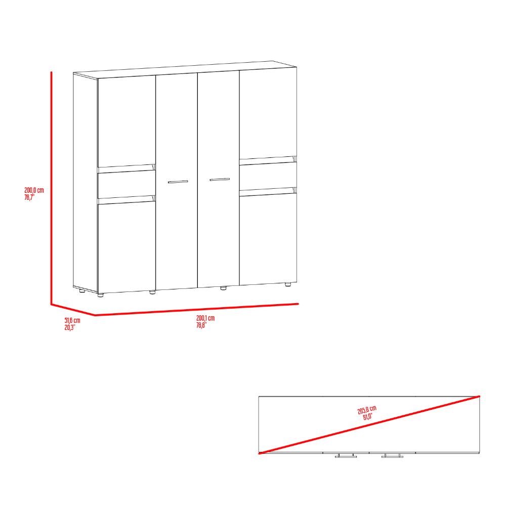 Closet Grande Imperial 200x200 Blanco y Fresno Europeo