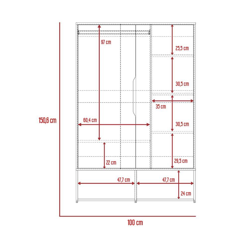 Closet Zapatero Vicktus, Blanco y Café Claro, Con Dos Puertas Batientes, Amplios Espacios Para Almacenamiento