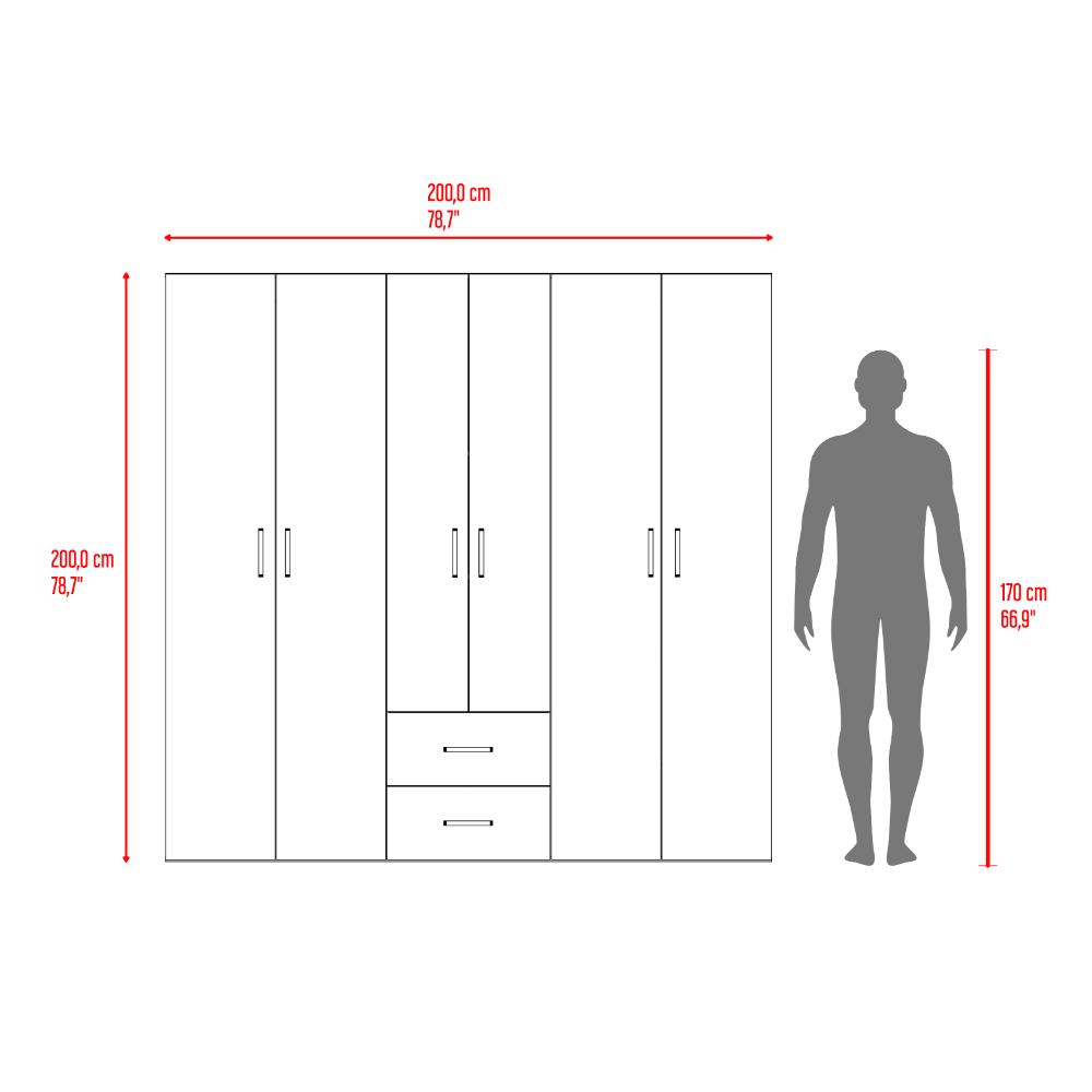 Closet Barin 200x200, Wengue, Con Cuatro Puertas Abatibles