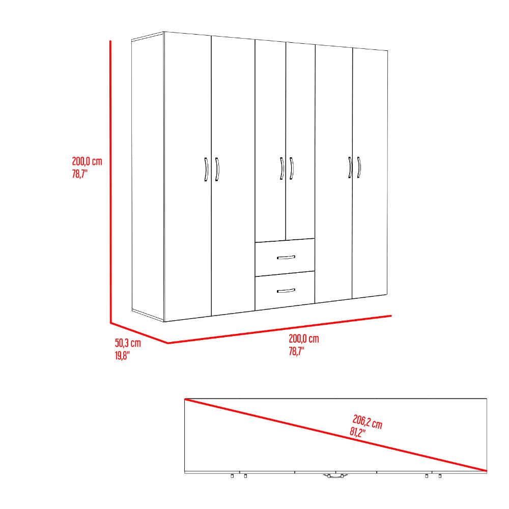 Closet Barin 200x200, Wengue, Con Cuatro Puertas Abatibles