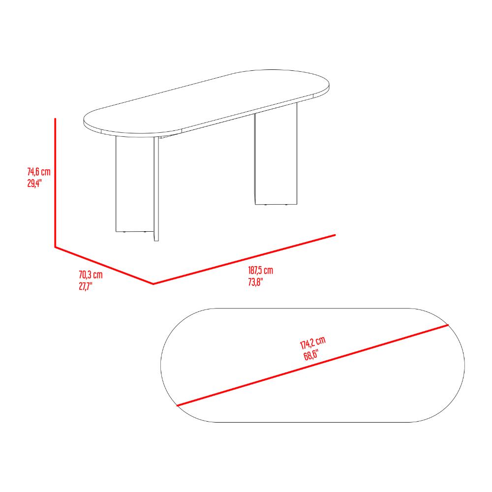 Mesa para Comedor Ted 187, Fresno Europeo, para Seis Puestos, No Incluye Sillas