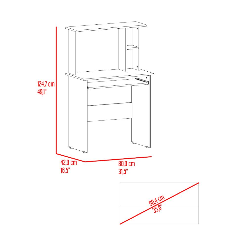 Escritorio Dolan, Avellana, con badeja movil para teclado