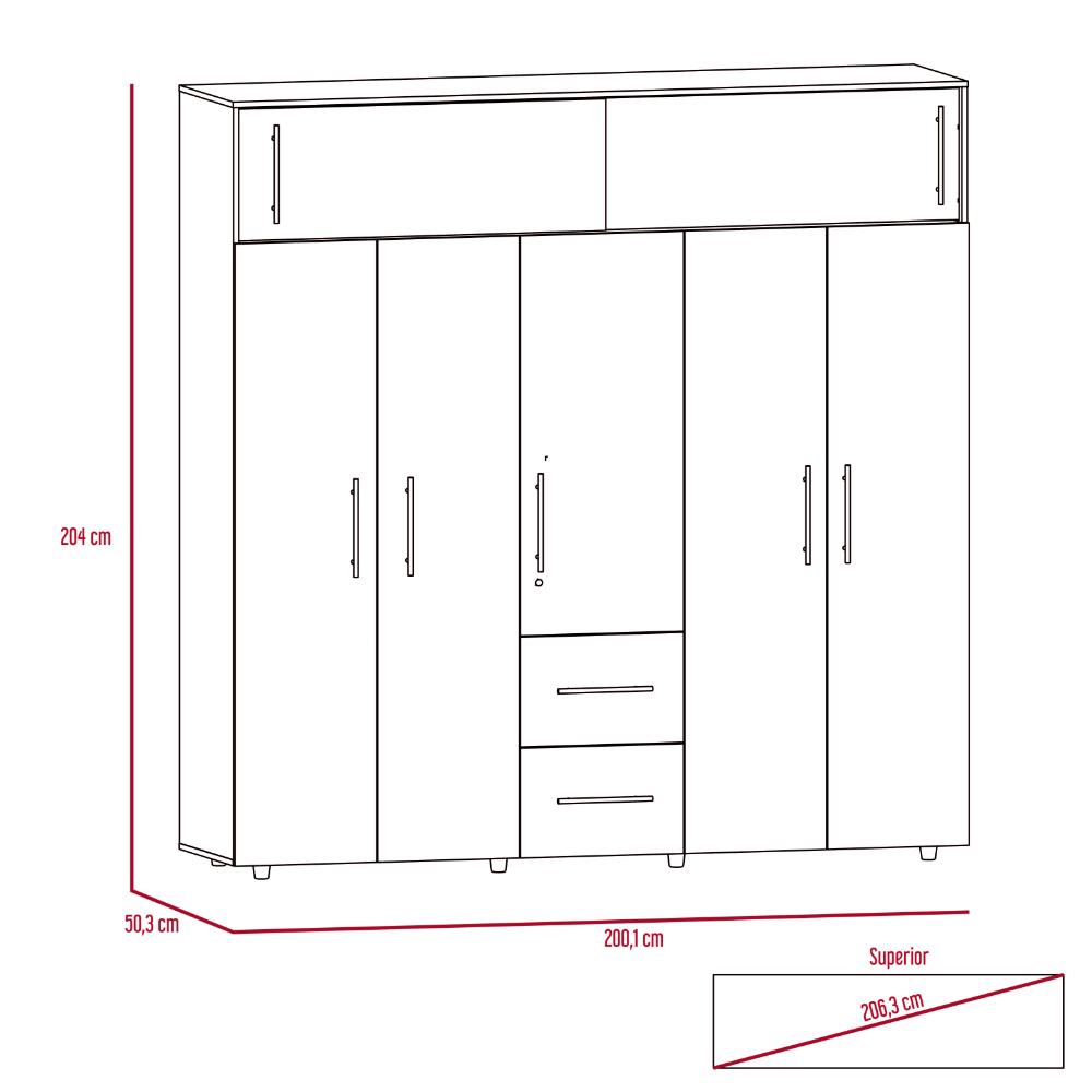 Closet Montano 200, Wengue, de dos puertas corredizas