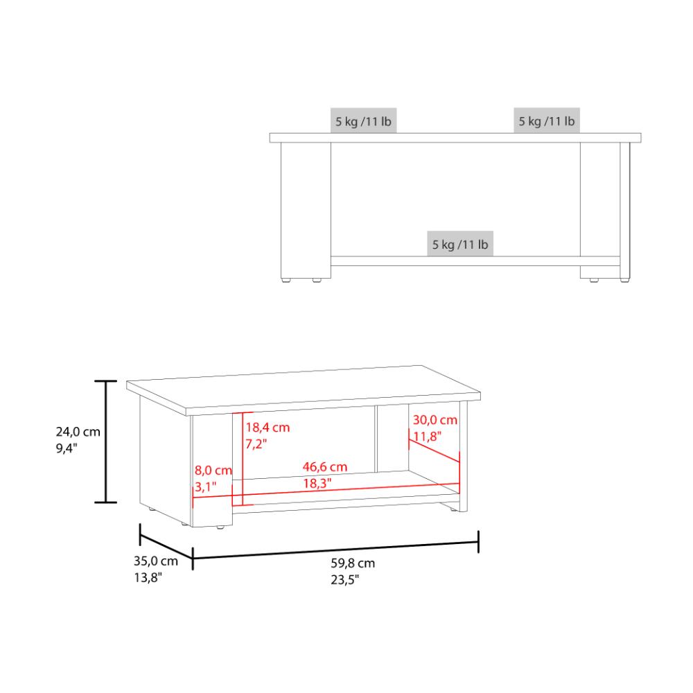 Mesa de Centro Dago, Nogal, con espacio para objetos decorativos ZF
