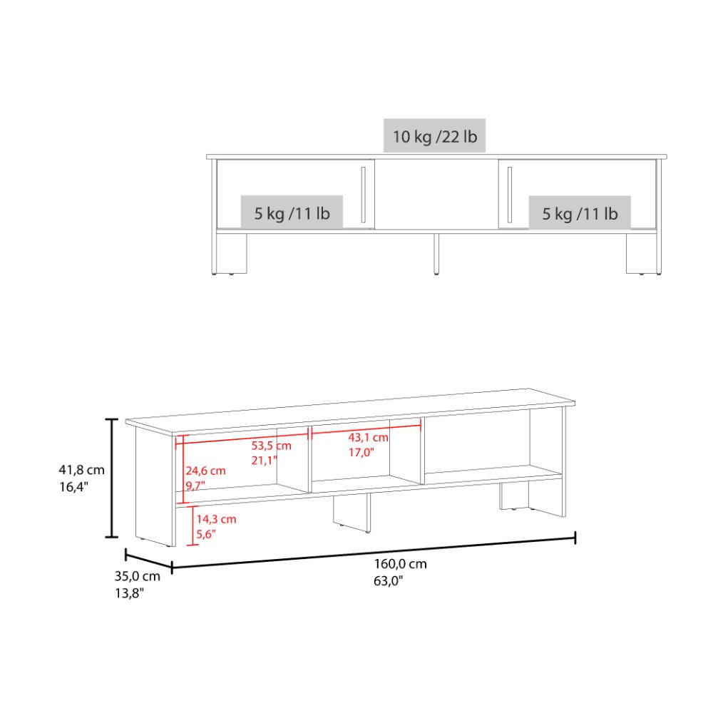 Mesa Para Tv Dago, Kronos Fresno y Kronos Blanco, Para Televisor de Hasta 65 Pulgadas con dos puertas ZF