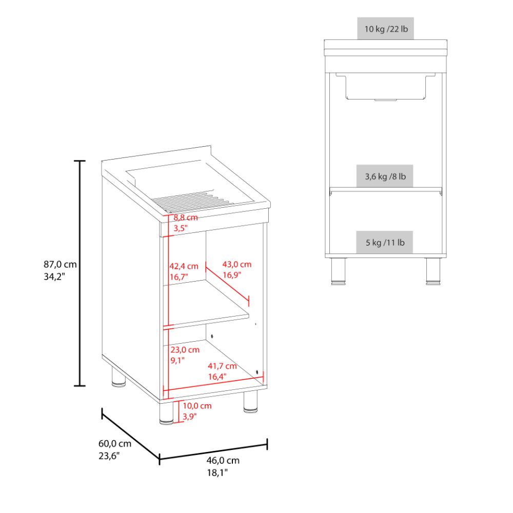 Mueble De Lavado Independiente Dawi, Kronos Blanco, Incluye lavadero no grifería ZF