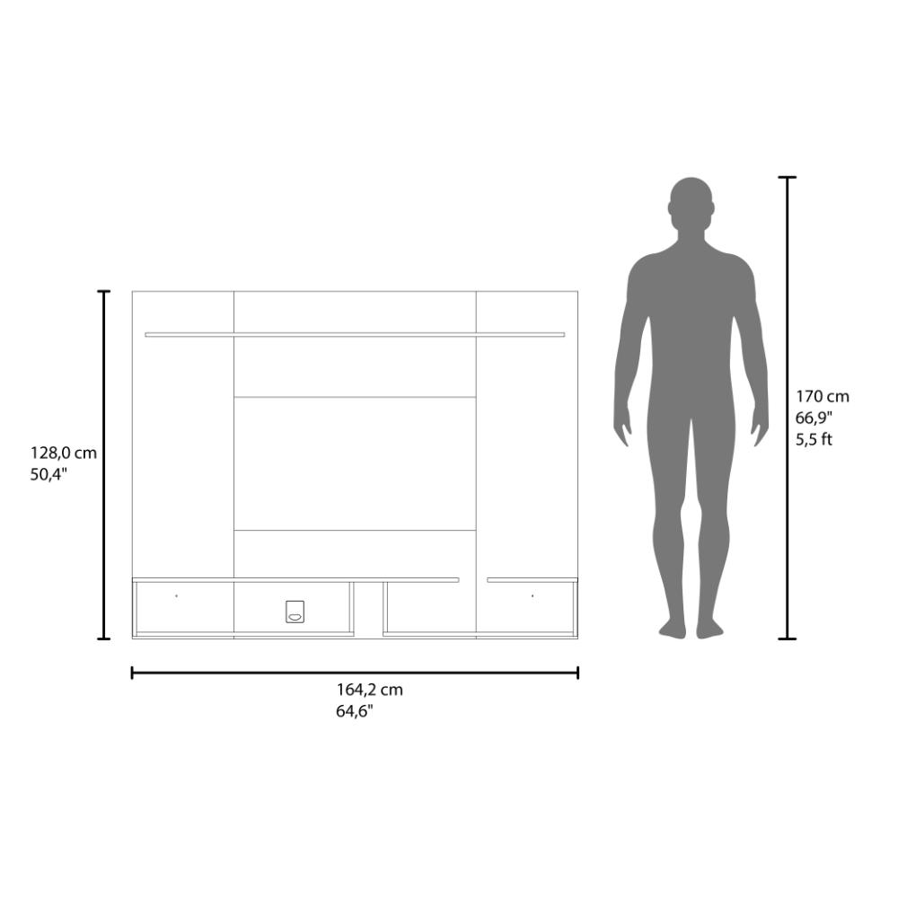 Panel de TV Desa, Positano y Kronos Wengue, con Espacio para Televisor de hasta 65" ZF
