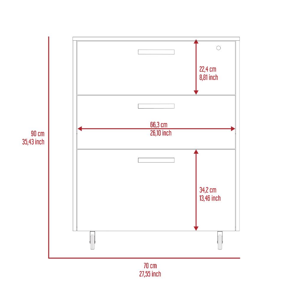 Archivador Multiusos Martin, Wengue, con cerradura y llave para puerta