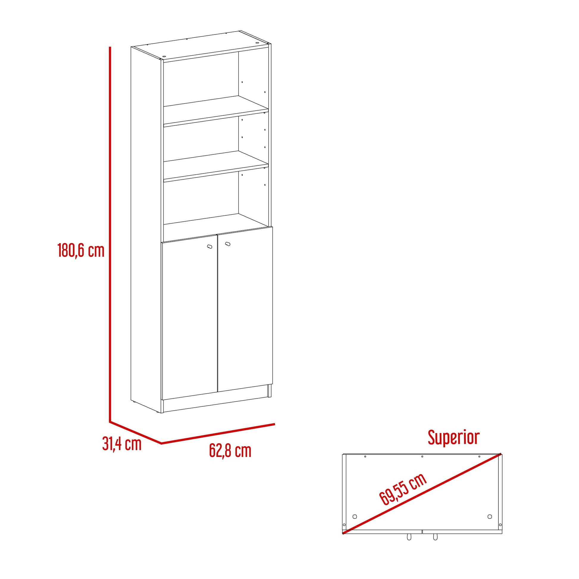 Combo de Bibliotecas Home Eco, Blanco, Incluye Dos Bibliotecas - VIRTUAL MUEBLES