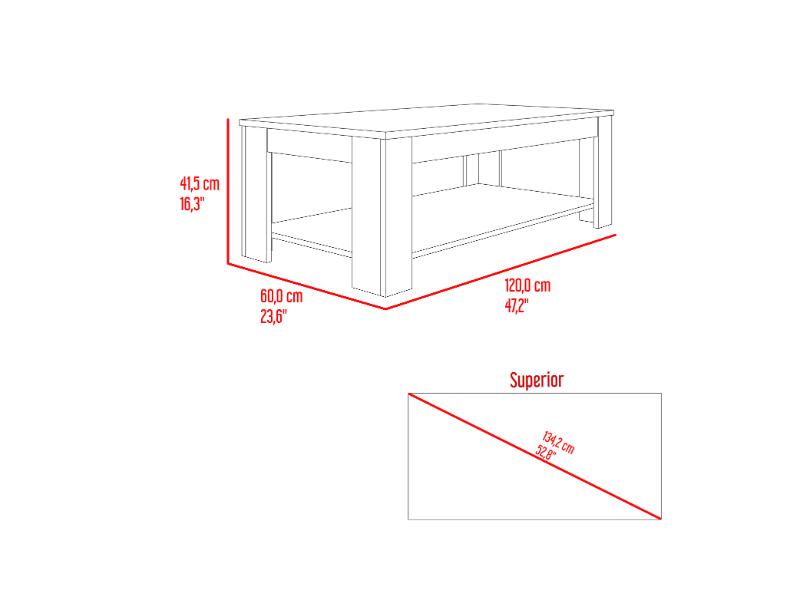 Mesa de Centro Sensi, Fresno Europeo y Wengue, con Diseño Moderno