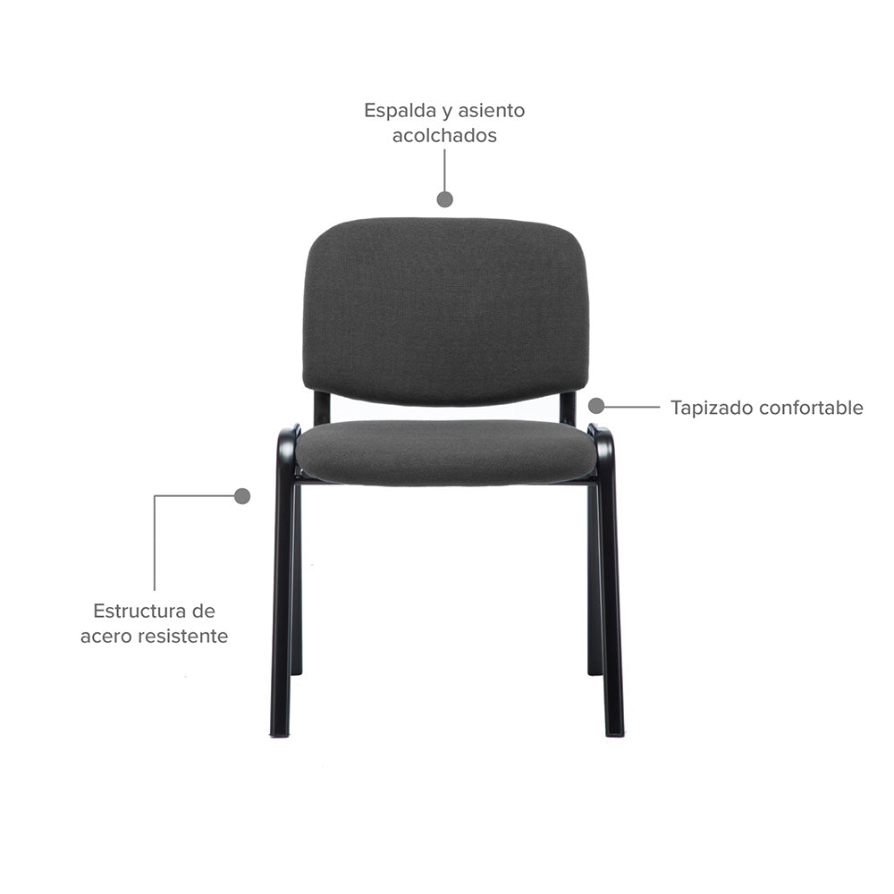 Silla Interlocutora Isósceles Eco, Negro .