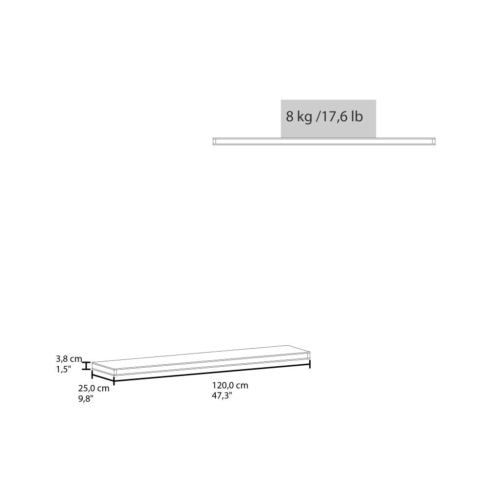 Repisa Flotante Shelf 120, Macadamia, con espacio para colocar objetos decorativos X2 unidades ZF