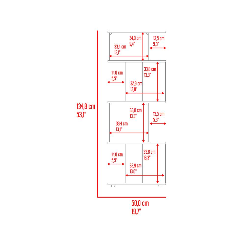 Biblioteca York, Fresno Europeo y Wengue, con espacio para libros y objetos decorativos