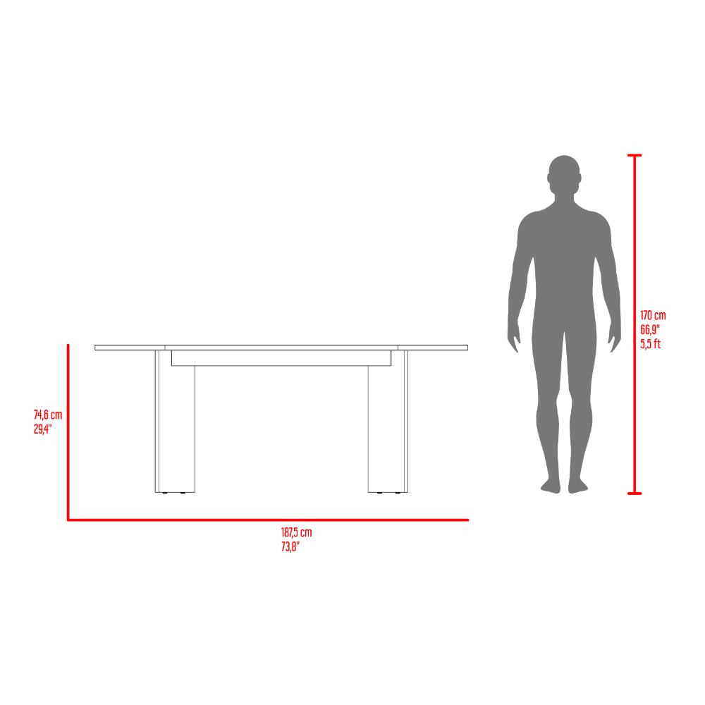 Mesa para Comedor Ted 187, Fresno Europeo, para Seis Puestos, No Incluye Sillas