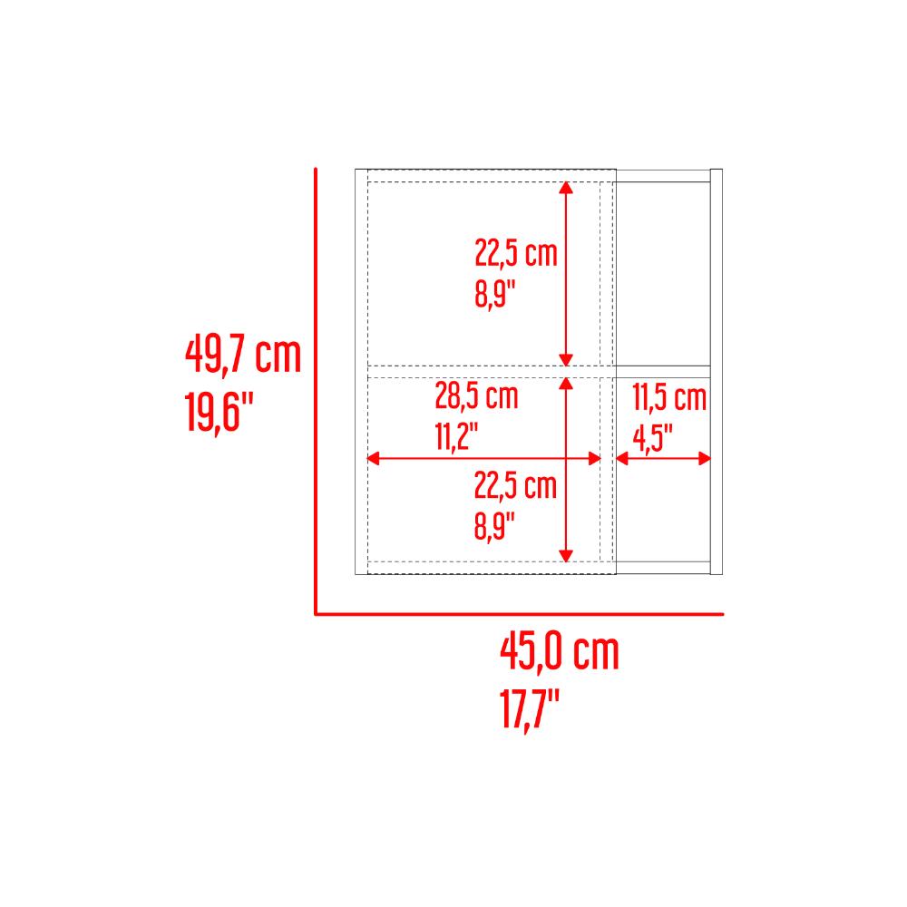 Gabinete de Baño Labell, Avellana, con Puerta Espejo y Entrepaños X2