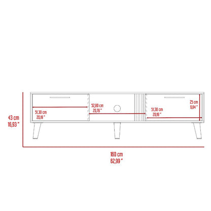 Mesa para TV Vanez, Fresno Europeo y Capri, con dos puertas abatibles 70"