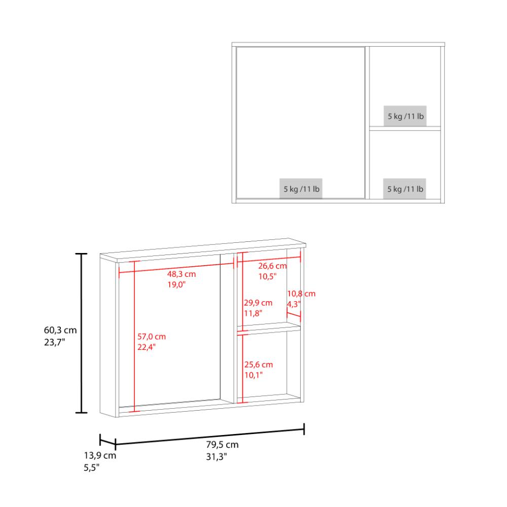 Gabinete De Baño Lagoa, Blanco, Con espacio para guardar objetos de aseo personal ZF
