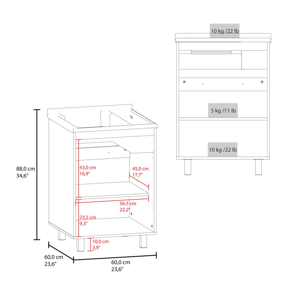Mueble para Lavamanos Haysi, Kronos Blanco, Dos puertas abatibles y entrepaño, incluye lavamanos ZF