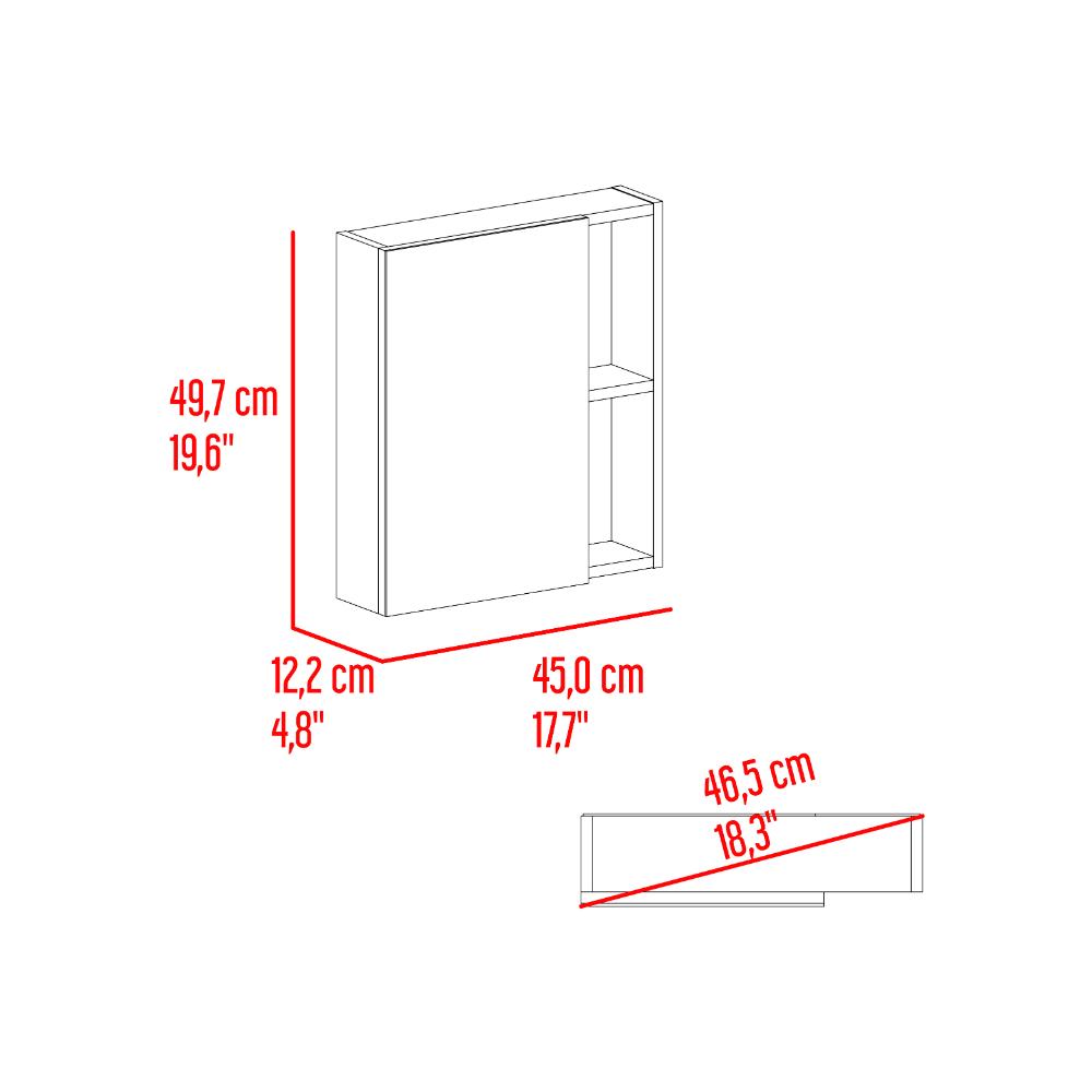 Gabinete de Baño Labell, Wengue, con Puerta Espejo y Entrepaños