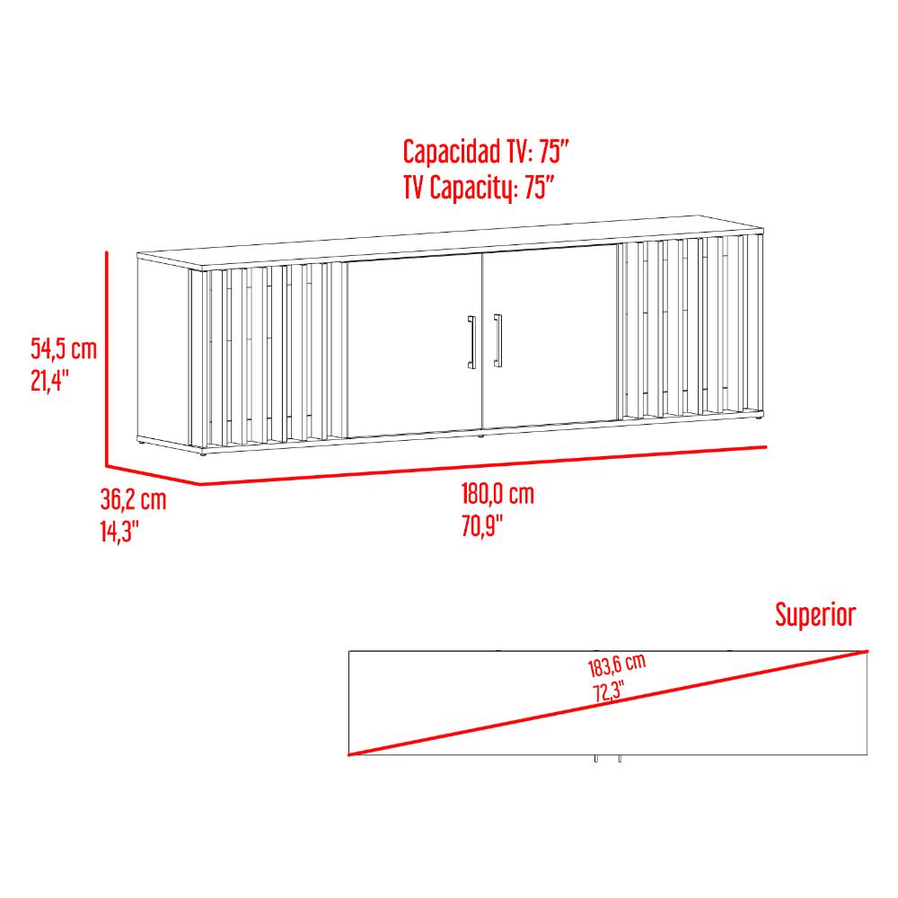 Mesa Para Tv Marron, Nogal Europeo y Wengue, para tv de hasta 70 pulgadas ZF