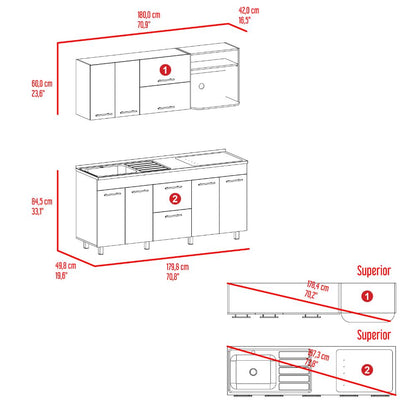 Cocina Integral Baraj, Bardolino, incluye Mesón Izquierdo ZF