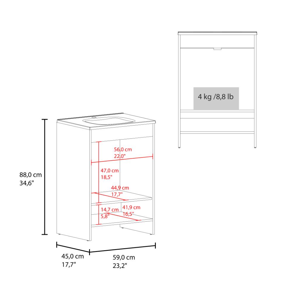 Mueble Para Lavamanos Lorenzo, Blanco Duqueza, Incluye Lavamanos Praia 60 ZF