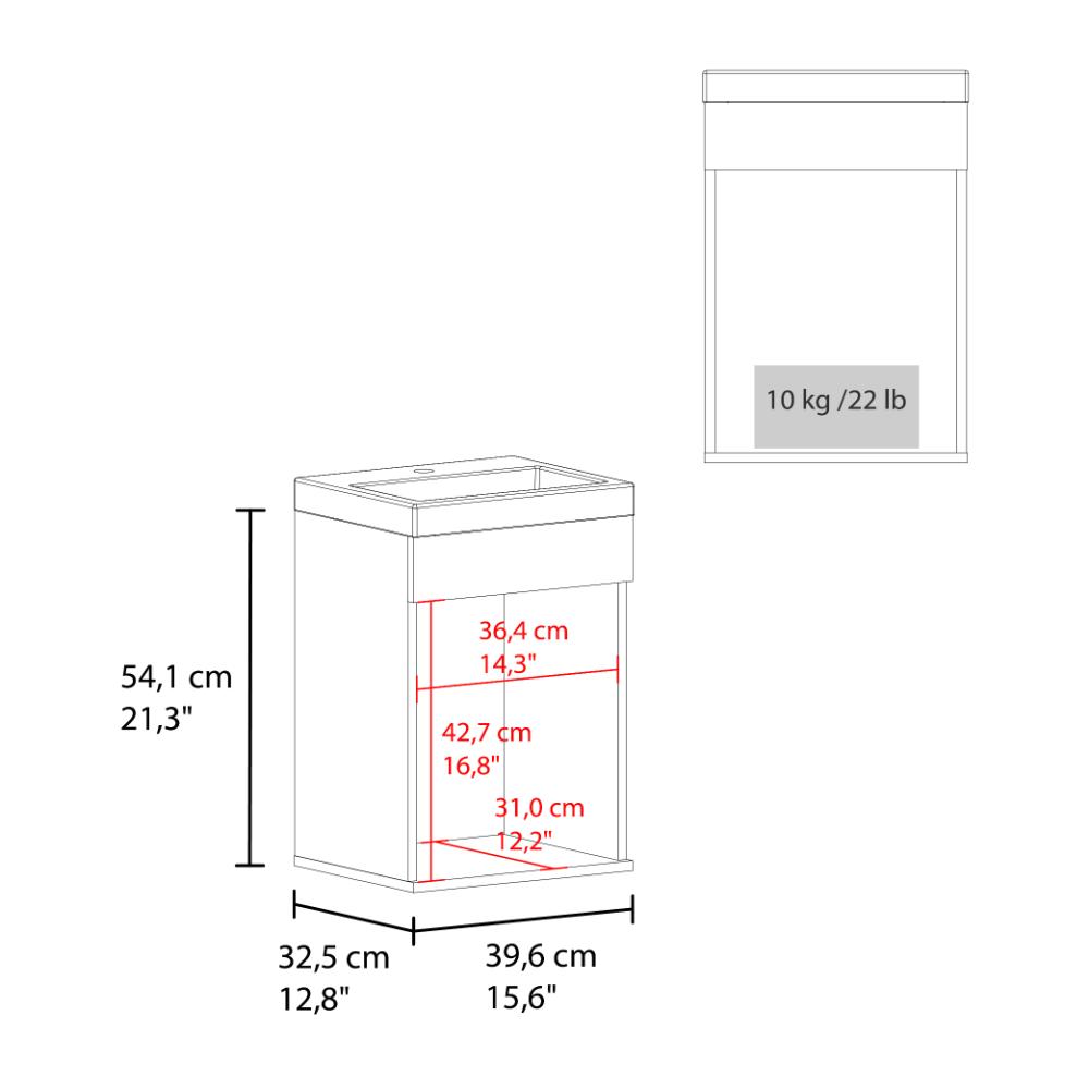 Mueble Lavamanos Flotante Oxford, Wengue, Incluye Lavamanos 40cm ZF