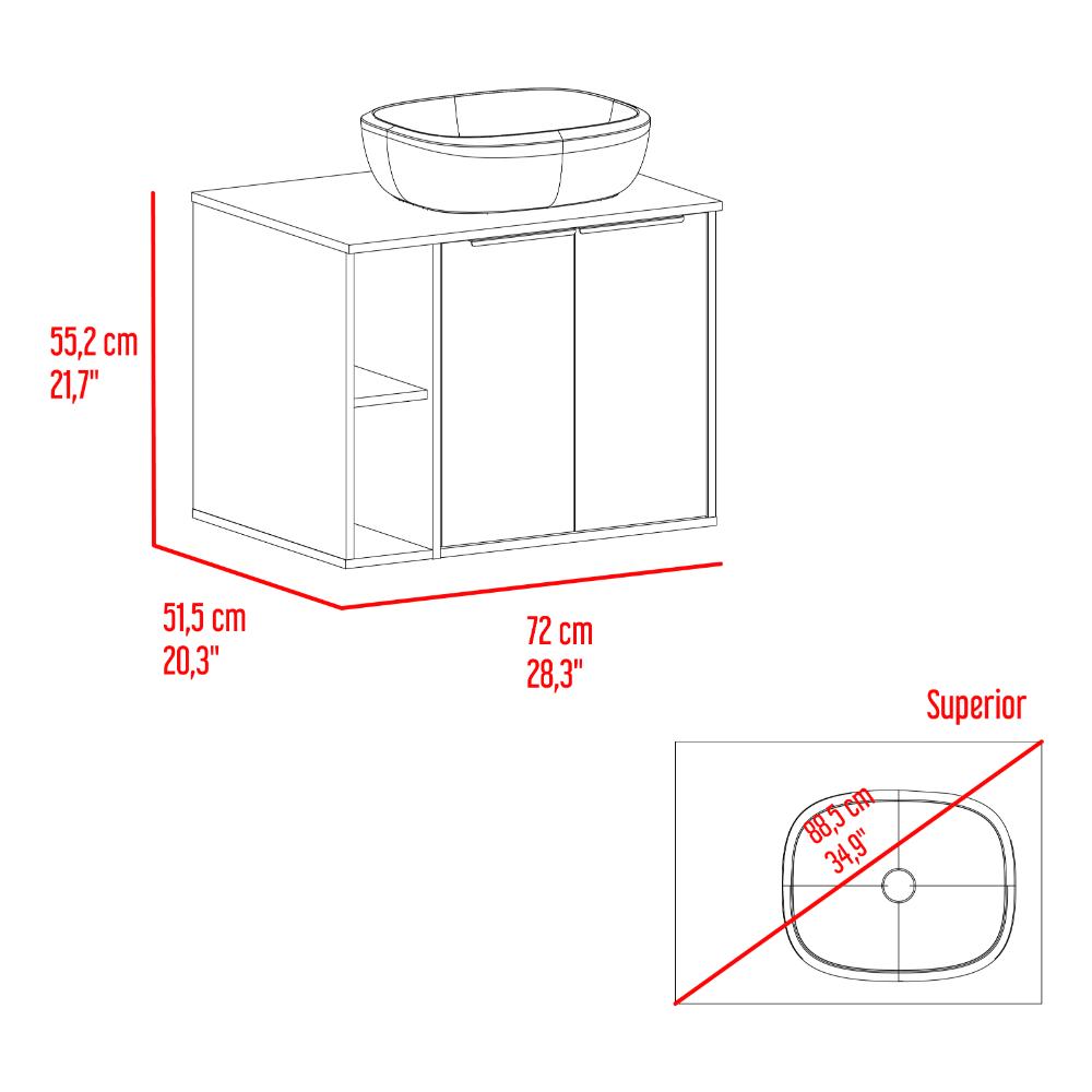 Mueble Para Lavamanos Suns, Capri y Fresno Europeo, Incluye Lavamanos Corona en Porcelana Sanitaria