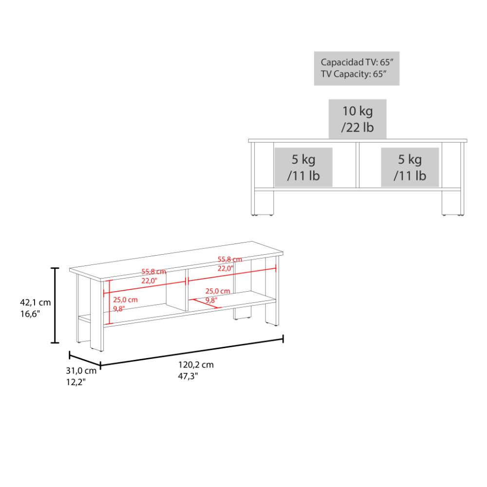 Mesa Para Tv Navi, Wengue, Para Televisor Hasta 55 Pulgadas ZF
