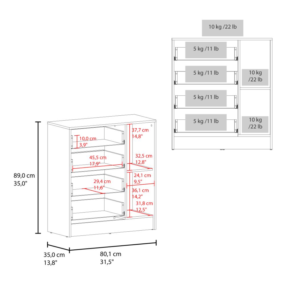 Organizador Havana, Blanco, con Superficie para Ubicar Objetos Decorativos ZF