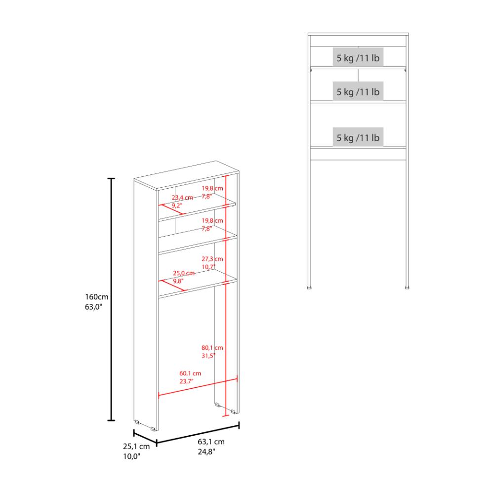 Gabinete de Baño Bristol-25, Wengue y Blanco, Amplios Espacios para Colocar Objetos Decorativos ZF