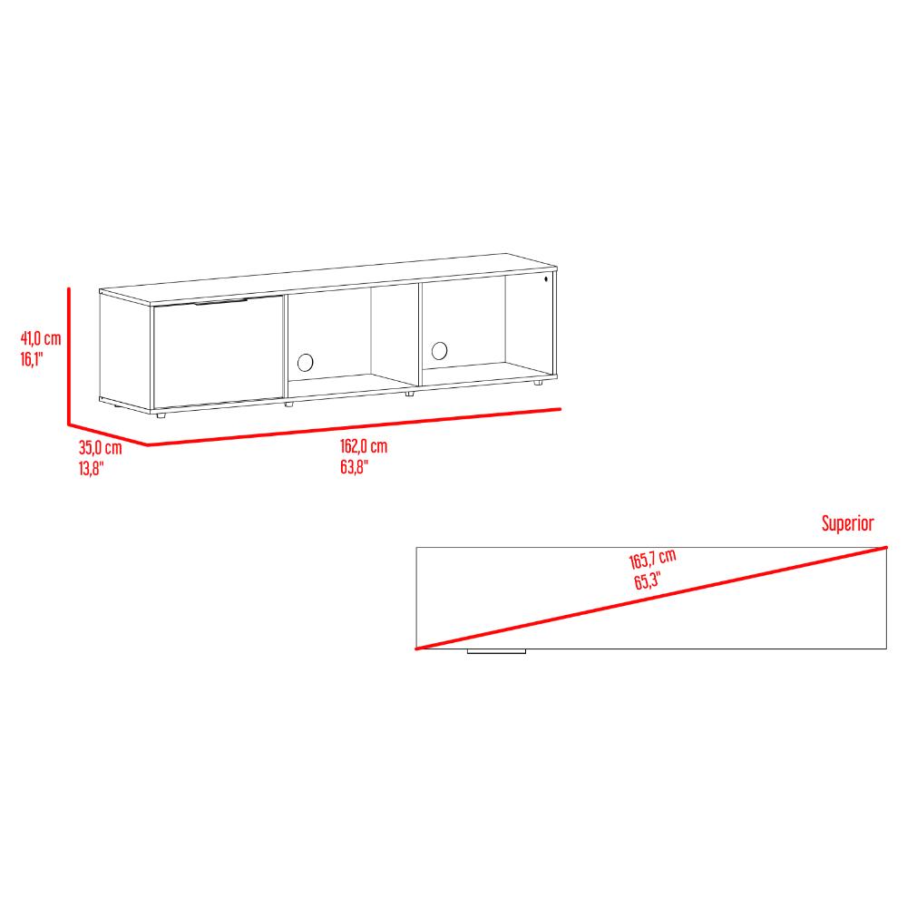 Mesa para TV Dorne, Avellana, con Puerta Abatible, para Televisor hasta 65"