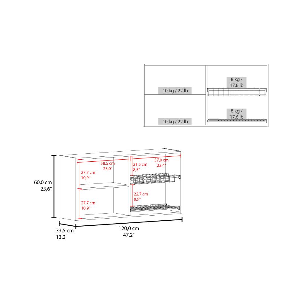 Gabinete Superior Frello 120, Cannolo, con Cuatro Puertas Batientes ZF
