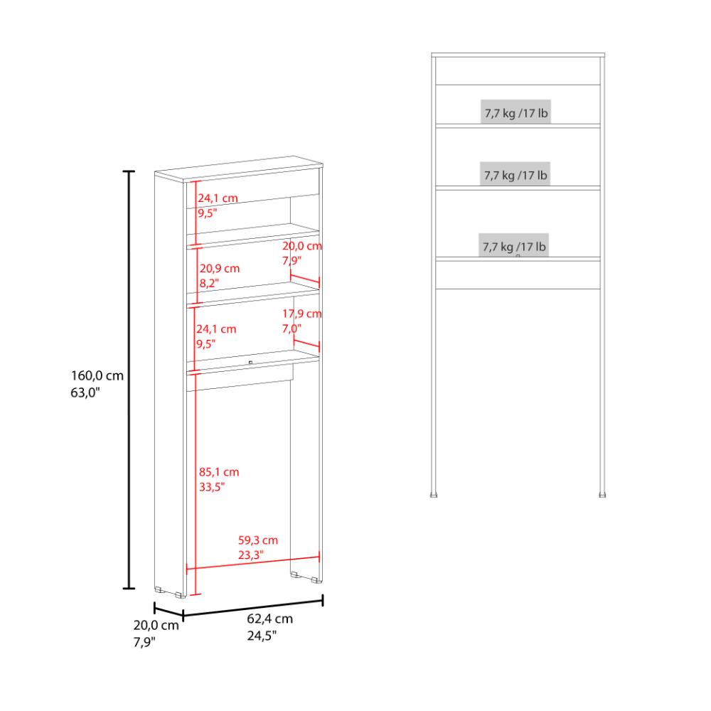 Gabinete de Baño Aqua 5, Fresno Europeo y Blanco, con Dos Puertas y Gran Capacidad de Almacenamiento ZF
