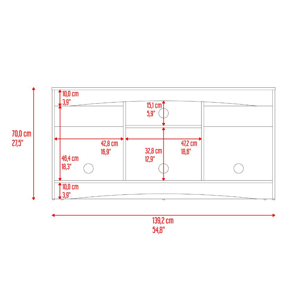 Mesa Para Tv Fiorenzi, Nogal y Wengue, con espacio para TV de 55"
