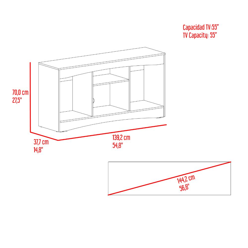 Mesa Para Tv Fiorenzi, Nogal y Wengue, con espacio para TV de 55"